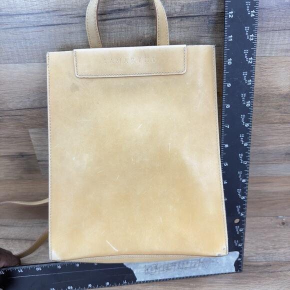 Vtg Lamarthe Women BackPack Handbag Tan Leather main image 6